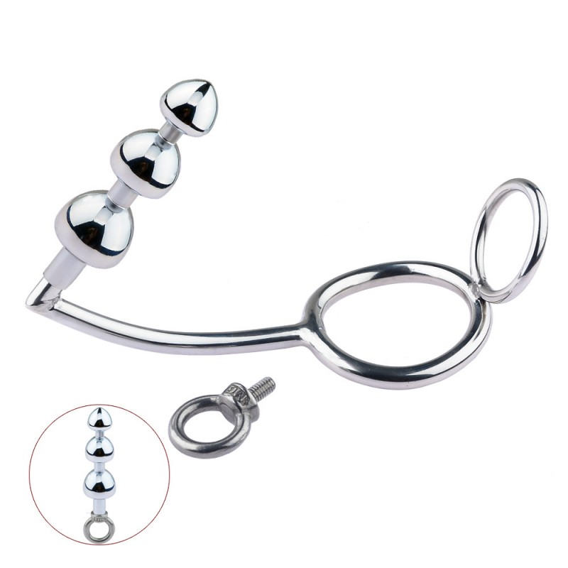 Double Cockring Plug Chapelet Anal Métal Box Coquine