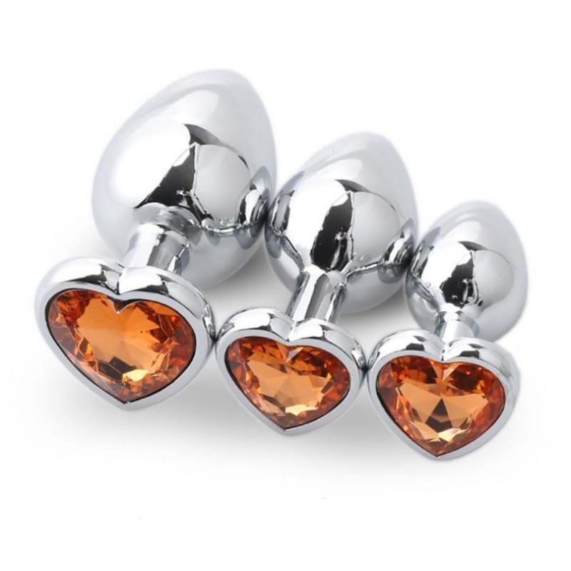 Plug Anal Bijou Coeur Orange Acheter Un Plug Anal Diamant Pas Cher