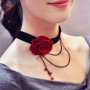 Collier Ras de Cou Rose et Perles Rouges