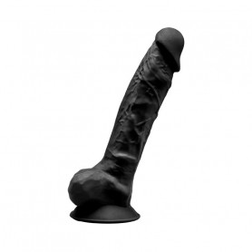 Gode Ventouse Réaliste Thermoréactif 20x4cm 8" Model 1 Noir SilexD
