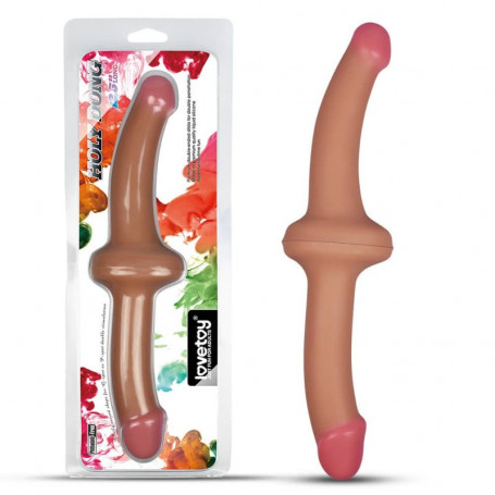 Double Gode Ended Dildo Réaliste 30x3 cm Lovetoy couleur chaire et très flexible