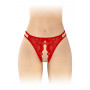 culotte fendue femme en dentelle rouge