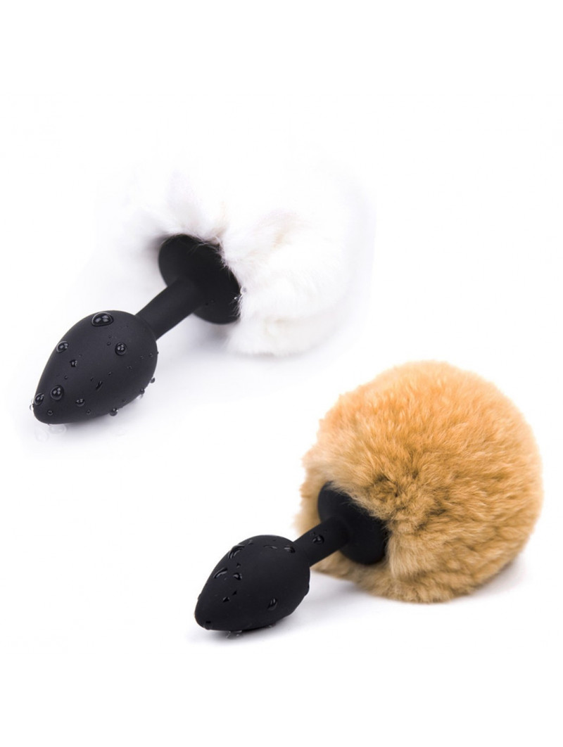 Plug Anal Queue de Lapin en Silicone Noir - Achetez Plug Anal Pas Cher