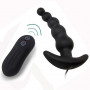 chapelet anal vibrant en silicone noir en stock