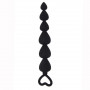 Chapelet Anal Noir Perles Silicone 17.5 cm