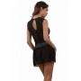 Robe Sexy Sans Manche en Tulle Noir Spazm