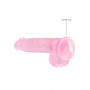 Gode avec Testicules Jelly Crystal Realrock 15x3cm
