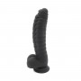 Dildo Silicone Noir Nervuré