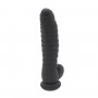 Dildo Silicone Noir Nervuré