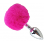 Plug Anal Pompon de Lapine Fuchsia