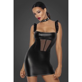 Robe Courte Sexy en Wetlook Noir Handmade
