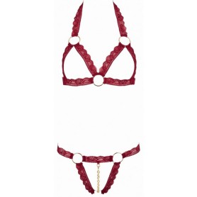 Ensemble Lingerie Ouverte Bordeaux Cottelli