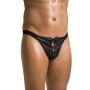 Slip Effet Cuir Noir Open Ben Passion