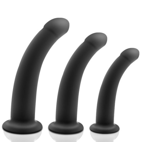 Gode Noir Ventouse Silicone Lisse