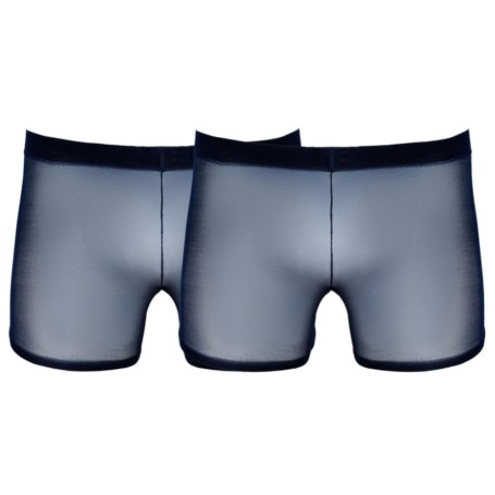 Boxer Homme Transparent Bleu X2