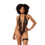 Body Ouvert Dentelle Noire avec Accessoires