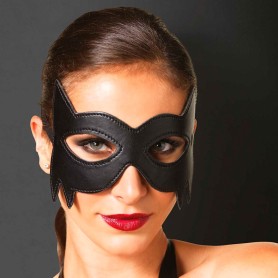 Masque Simili Cuir Noir Félin Noir