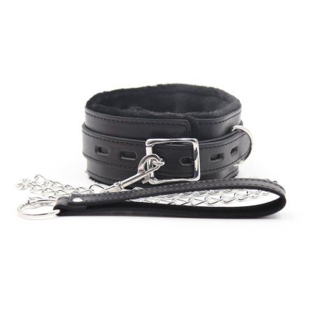 Ensemble Collier Noir & Laisse Bondage