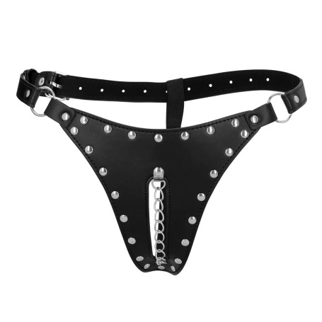 String de Chasteté Femme avec Chaine Clitoris