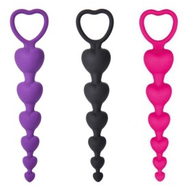 Chapelet Anal Silicone Cœur de Plaisir
