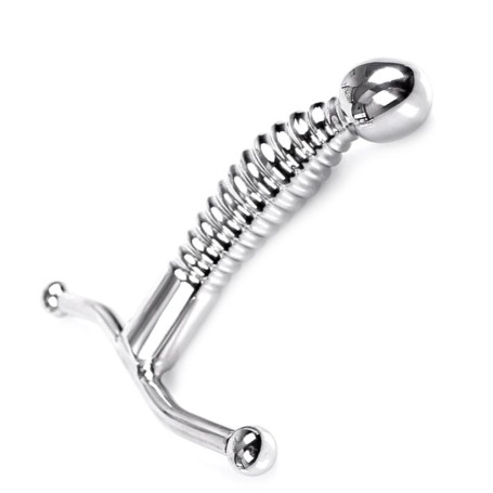 Stimulateur de Prostate Manuel en Acier Nervuré