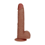 Gode XL Droit Vibrant avec Testicules 23x5cm