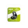 Cockring double en silicone liquide BRUTUS Gemini sur fond neutre - anneau pénien et testiculaire noir, extensible et doux
