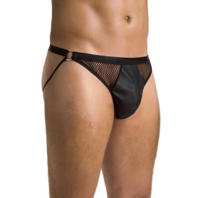 Slip homme noir ouvert Passion Men – design sexy et provocant en tissu brillant