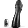 Gode Double Fist AB59 en PVC noir souple, en forme de deux mains jointes – 38 cm insérables, base plate