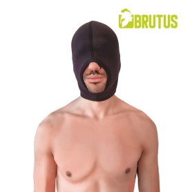 Cagoule BDSM Face Fucker en néoprène noir Brutus pour sexe oral SM