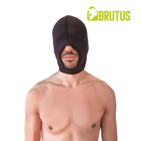 Cagoule BDSM Face Fucker en néoprène noir Brutus pour sexe oral SM