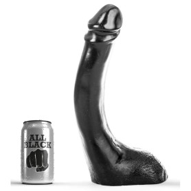 Gode XL courbé réaliste AB24 en PVC – All Black – 30 cm insérables