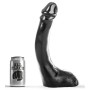 Gode XL courbé réaliste AB24 en PVC – All Black – 30 cm insérables