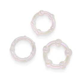 Lot de 3 anneaux péniens perlés Fantasia en TPE brillant pour stimulation et endurance
