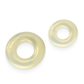 Lot de 2 cockrings Double Stack Fantasia scintillants en TPE souple, tailles S et M