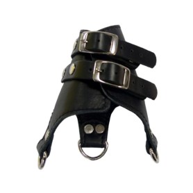 Ballstretcher parachute en cuir BDSM – réglable avec anneaux pour poids