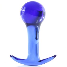 Plug Anal Verre Boule Bleu 4cm