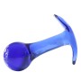 Plug Anal Verre Boule Bleu 4cm
