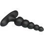 Plug anal vibrant noir Corban Pretty Love avec design perlé et 12 modes de vibration en silicone rechargeable