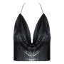 Top Décolleté en Métal Noir