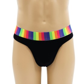 String Noir à Ceinture Rainbow pour Homme