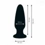 Long Plug Anal Bijou en Silicone Noir 13x3,9cm