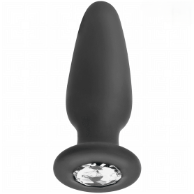 Long Plug Anal Bijou en Silicone Noir 13x3,9cm