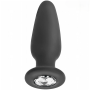Long Plug Anal Bijou en Silicone Noir 13x3,9cm