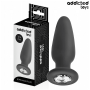 Long Plug Anal Bijou en Silicone Noir 13x3,9cm