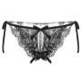 Culotte Ouverte en Dentelle Noire et Petits Nœuds
