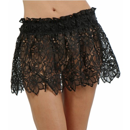 Mini Jupe Sexy Guipure Noire