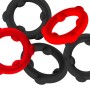 Pack de 5 Cockrings Péniens Spinner Rouge-Noir GEARHEADS Oxballs