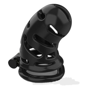 Cage De Chasteté Plastique Longue Hollow Noir