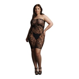 Robe Tube Grande Taille en Résille avec Strass